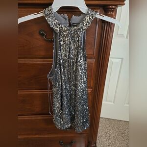 Cable & Gauge Silver Sequin Top